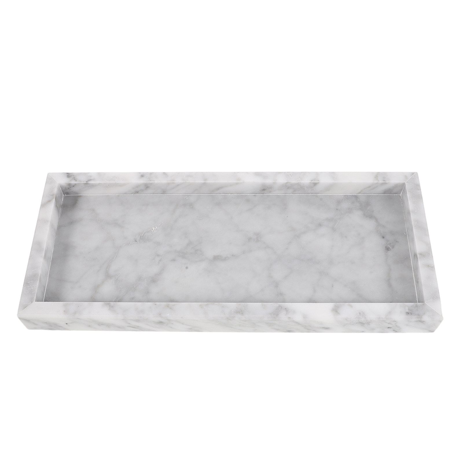 Home Bathroom Organizer - Bandeja rectangular de mármol de 12x5,