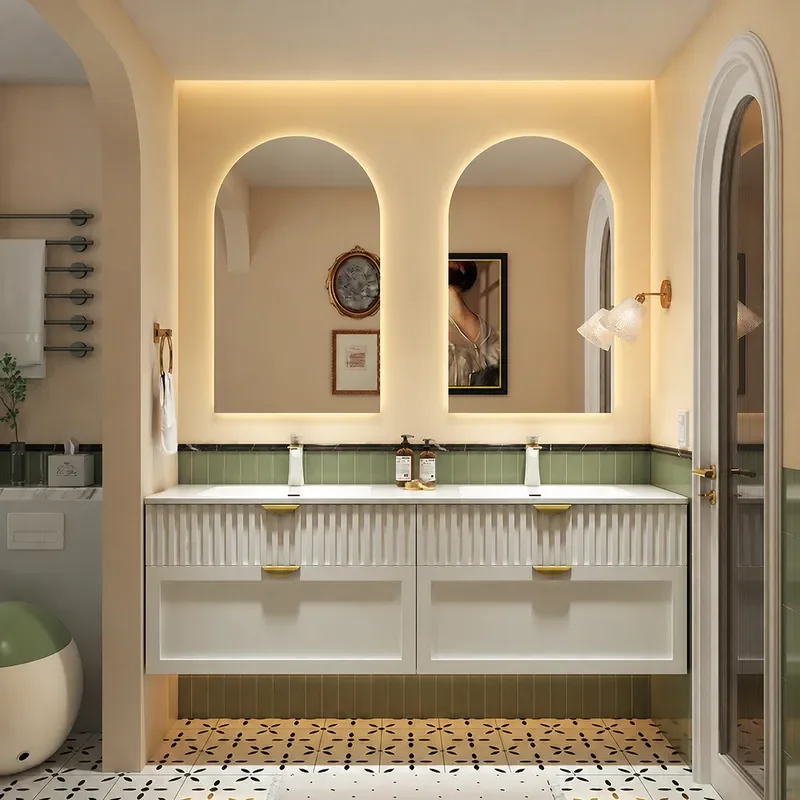 Home Bathroom Vanity Combo - Mueble de Baño Estilo Crema con