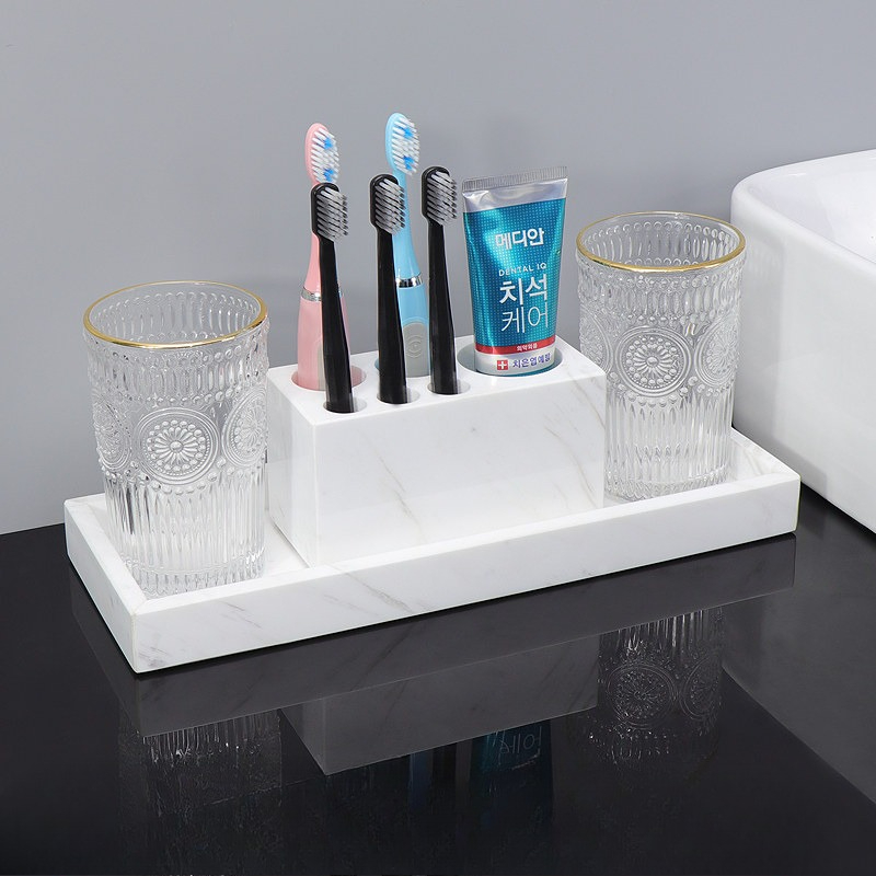 Bandeja de mármol para tocador - Home Bathroom Organizer reseña y precio